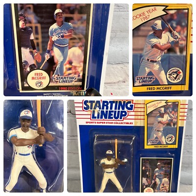 1990 Starting Lineup Fred McGriff Rookie Piece Toronto Blue Jays HOF