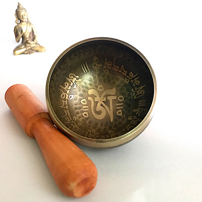 Tibetan Singing Bowl 3 inch Hand Hammered Bowl OM Mantra Meditation from Nepal