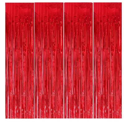 Fodlon Tinsel 4 tende con frange in alluminio 1 m x 3 m colore: nero tend