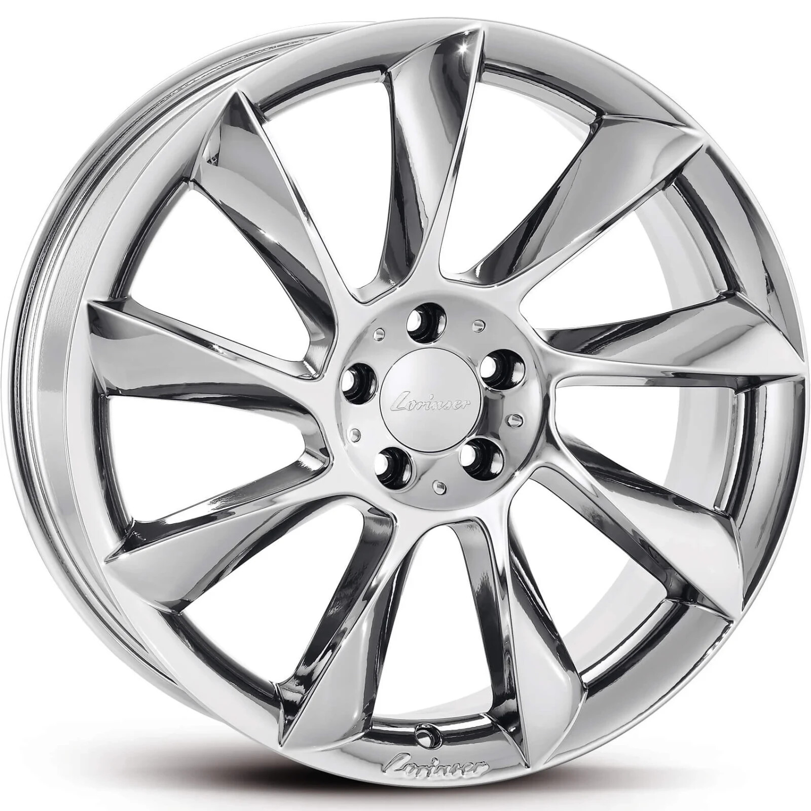 1) 21x10 5-112 +44 LORINSER RS8 CHROME PLATED WHEEL 440.4197