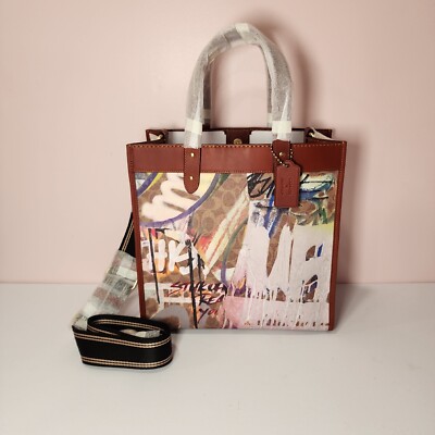 NWT CD719 Coach X Mint + Serf Field Tote In Signature Canvas Tan Rust Multi