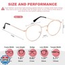JFXQDR Round Blue Light Blocking Glasses for Men Women, Circle Metal Wire Rimmed Frame Glasses Anti Glare and UV RF5002 (Rose Gold)
