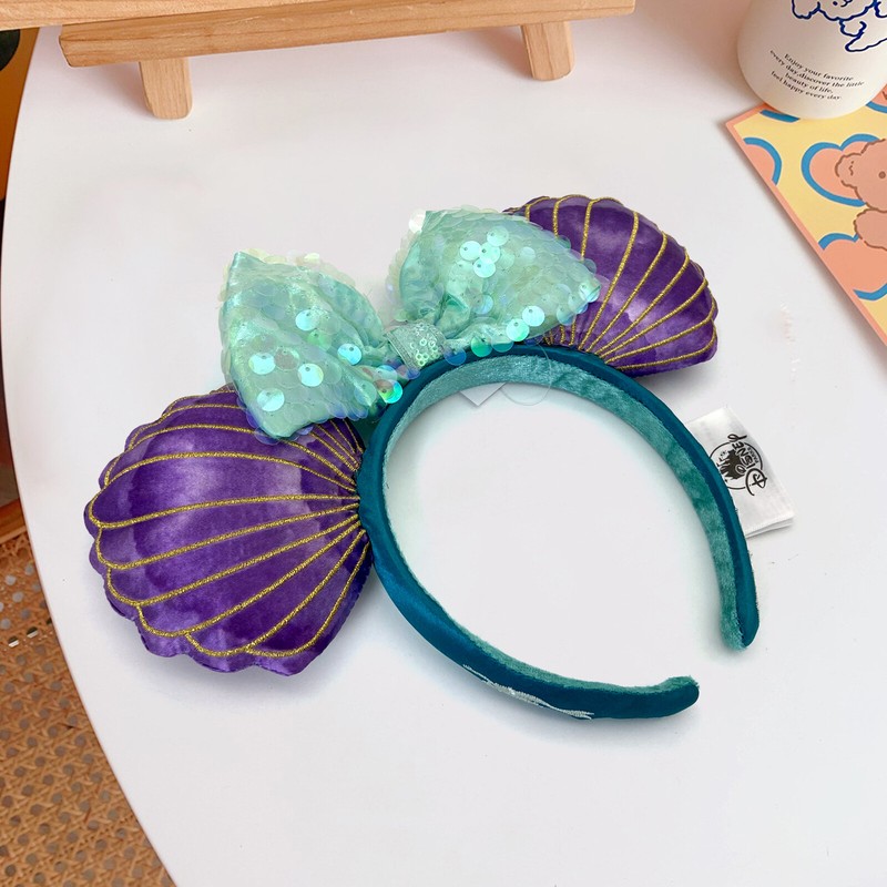 Disney Parks Little Mermaid Hair Dont Care Purple Ariel Minnie Ears Headband US