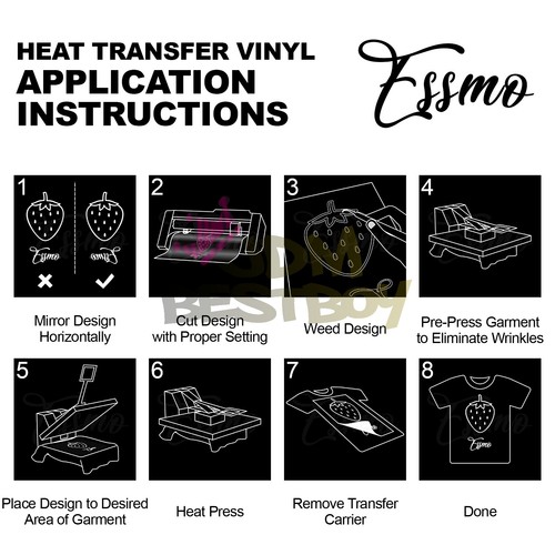 Essmo™ Holographic Glitter Silver Heat Transfer Vinyl HTV TShirt Iron Press SP12