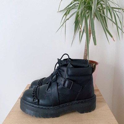 platform doc martens matte black