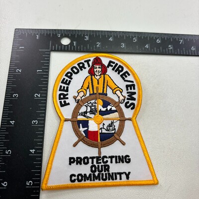 FREEPORT FIRE DEPT. / EMS Patch (Firefighter Shipwheel) 441P