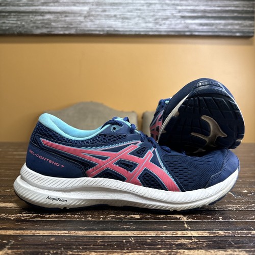 Asics Gel Contend 7 Womens Size 8 Blue Pink Running Shoes