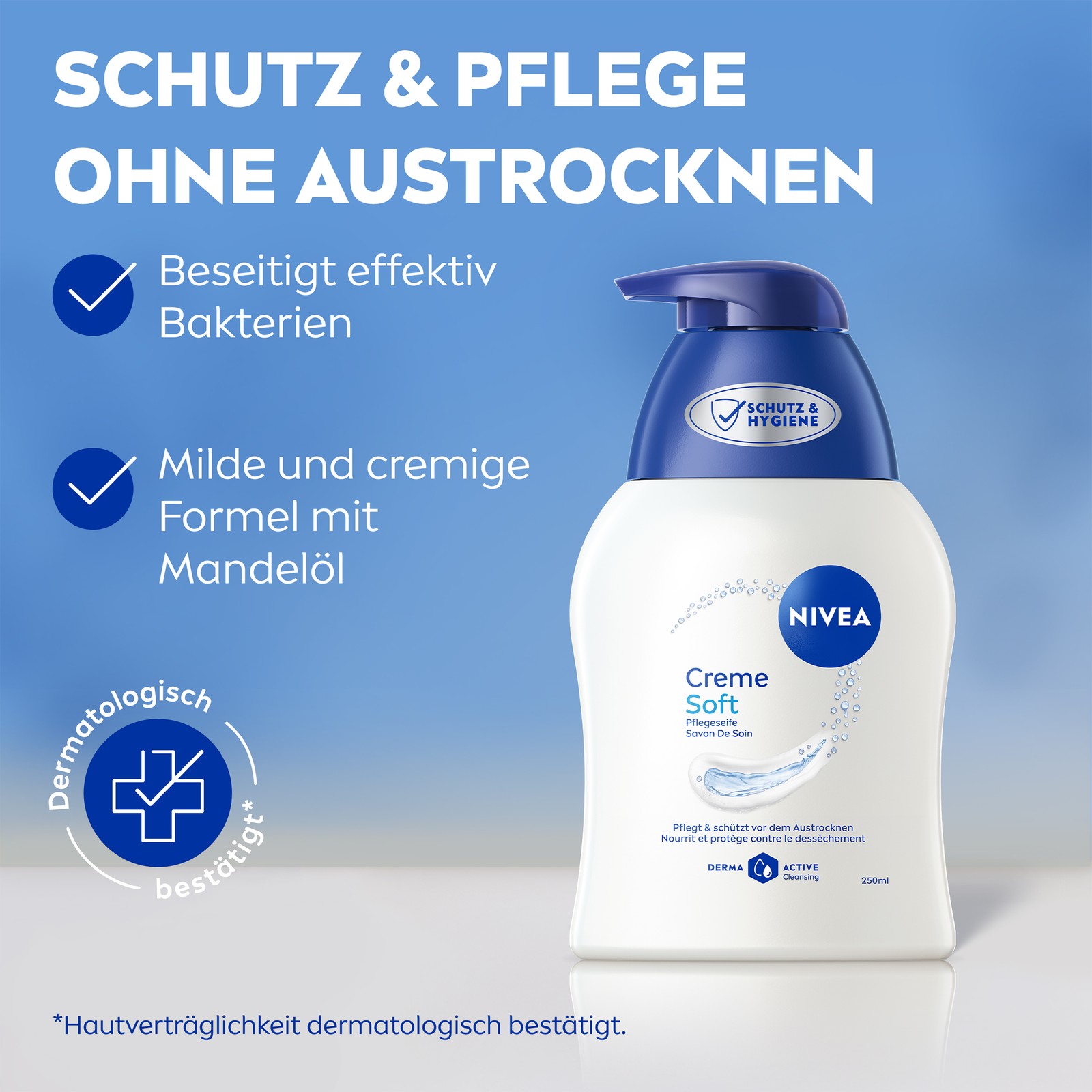 NIVEA Flüssigseife Creme Soft 6 x 250ml - Bild 2 von 3