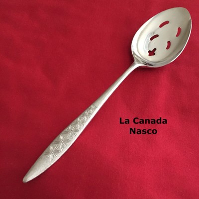 Nasco LA CANADA Pierced Serving Spoon 8 1/4'' Stainless Steel Flatware