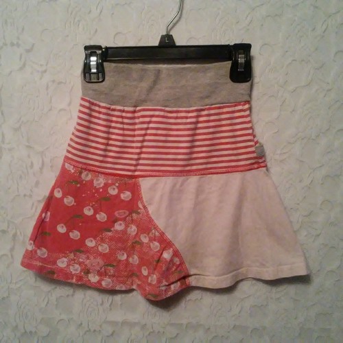 Naartjie Skirt Kids Size M 5 Years Pull On Strawberries Cherries Pink Pocket