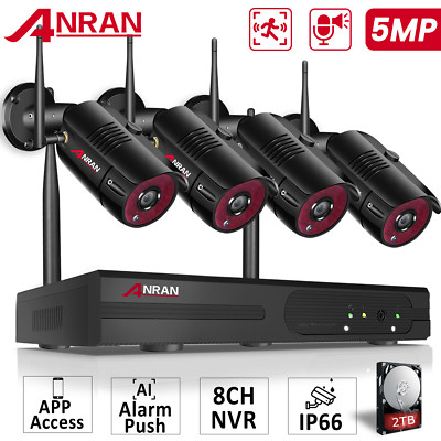 ANRAN 8CH 5MP Wireless Security System IP Exterior WiFi Camera Plug-in 1TB HDD