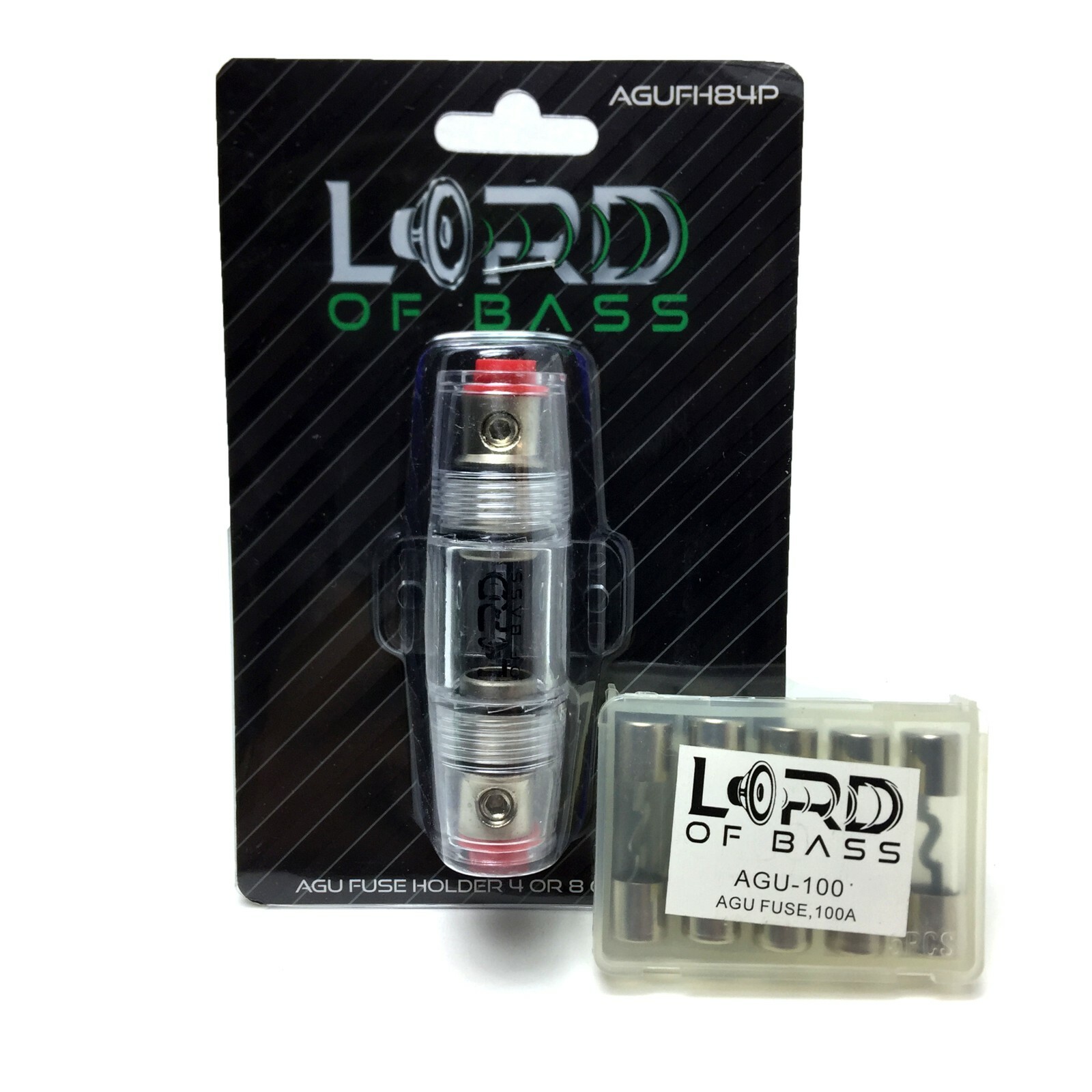Lord of Bass In Line 4 8 Gauge AGU Fuse Holder + 5 Pack 100