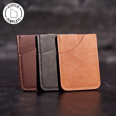 Leather Minimalist Wallet, Acrylic Template, Pattern, Beginner DIY Project