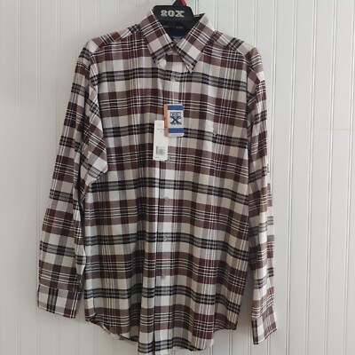 Wrangler Mens 20X Twenty X Long Sleeve Plaid Western Shirt Size Medium NWT