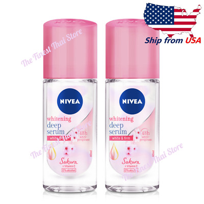 Nivea Whitening Deep Serum Sakura Roll On 40ml pack 2 , Free Ship USA