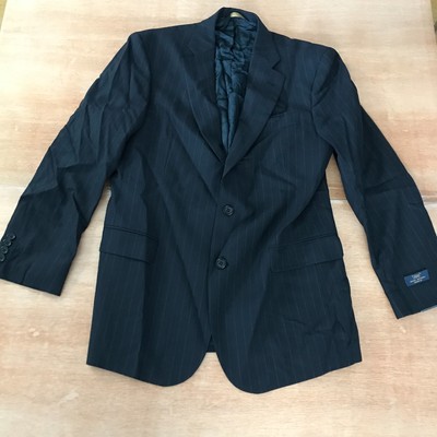 Brooks Brothers 346 Regent Fit Blazer Men Size 41R Black Pin Stripes Wool Blend