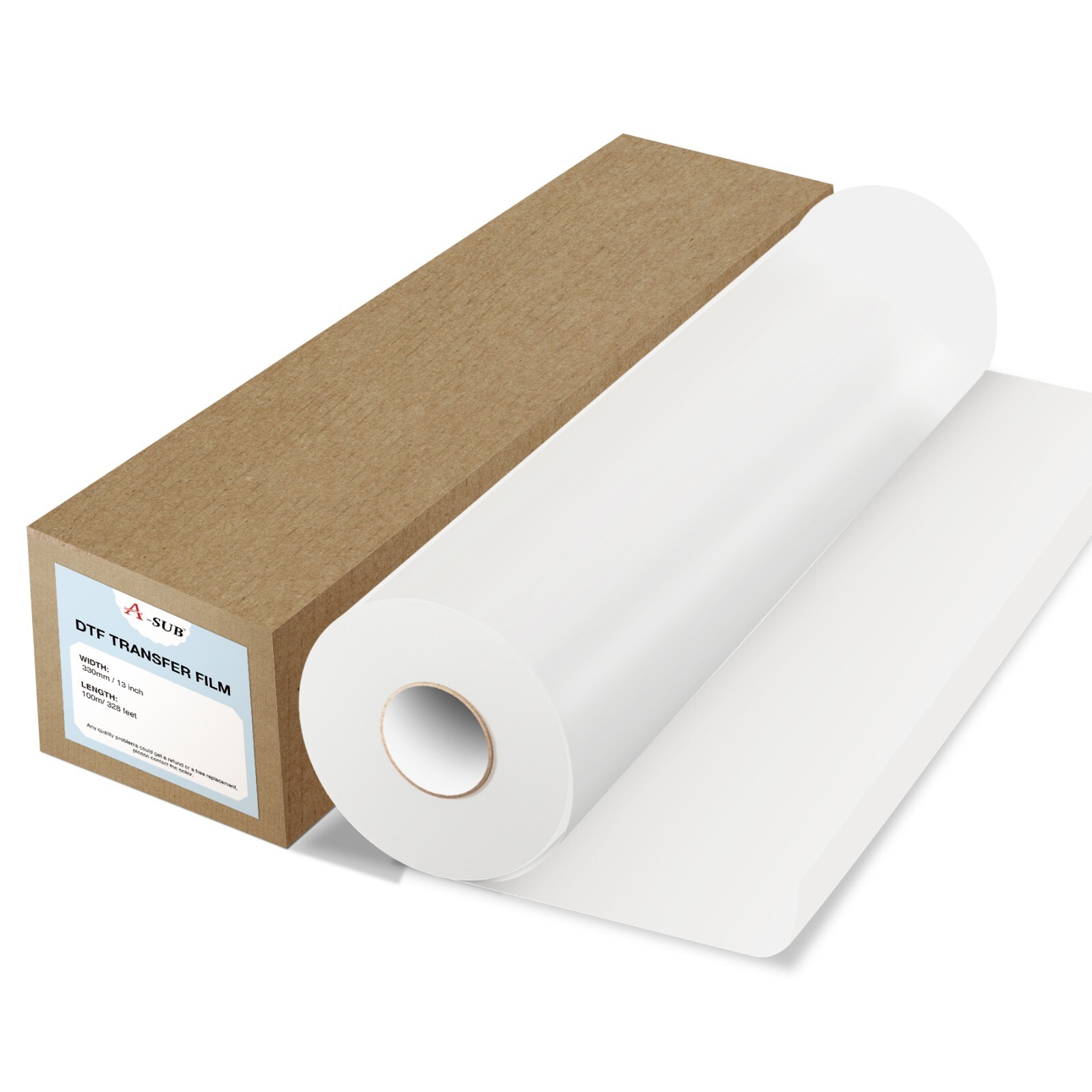 A-SUB A3+ DTF Transfer Roll Film 13in x 328ft DTF Film Premium Hot Cold Peel