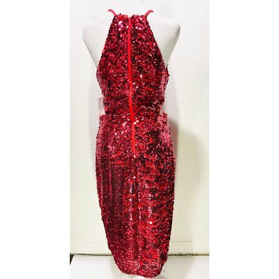 Donna Morgan sequins dress dark pink night out disco holidays HOCO women  4 New