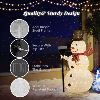 5 FT Lighted Pop-Up Snowman Outdoor Christmas Decoration with 200 LED Lights