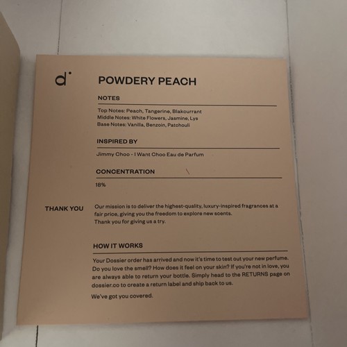 Dossier Powdery Peach Eau de Parfum Spray 1.7 Oz Perfume EDP NEW IN BOX