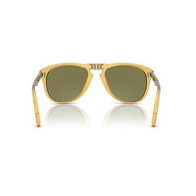 Pre-owned Persol Steve Mcqueen Po 0714sm 204/p1 54 Opal Yellow Green Polarized Sunglasses