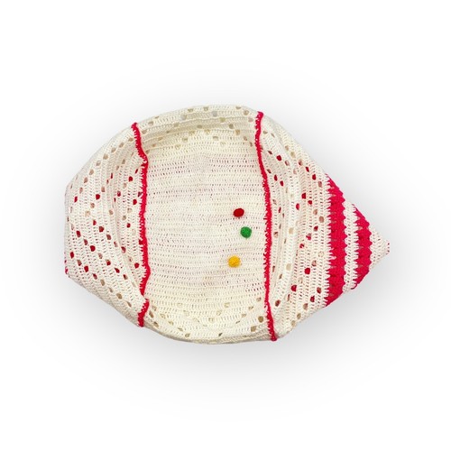 Vintage Kitchen Toaster Cover Cozy Crocheted Pink White - Red Green Yellow Balls