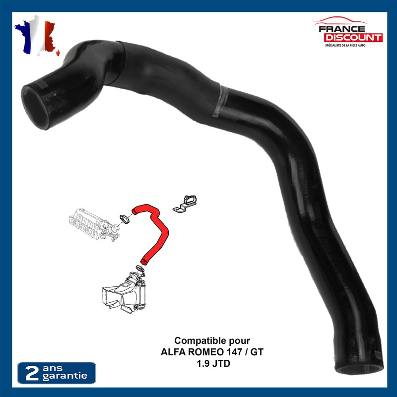 Durite SupÃ©Rieur DâÃ©Changeur Turbo Alfa 147 1.9 Jtd 1.9 Jtdm