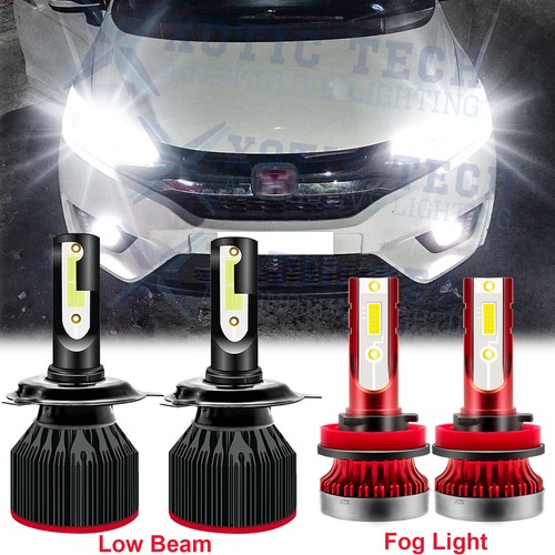For Honda Fit 2007-2019 HR-V LED Headlights High Low Beam Fog Light 6000K Bulbs