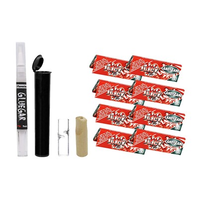 Juicy Jays 1 1/4 Rolling Papers 8 Pack- Candy Cane- GlueGar Og 3ml , 2 Tips