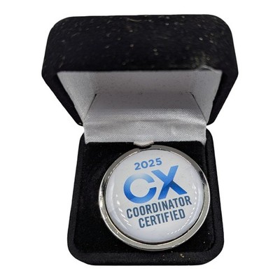 2025 CX Coordinator Certified Lapel Pin Silver Tone Blue White Professional