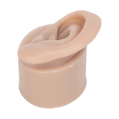 Silicone Piercing Ear Model Soft Flexible Simulation Dark Skin Color Ear Mod FER