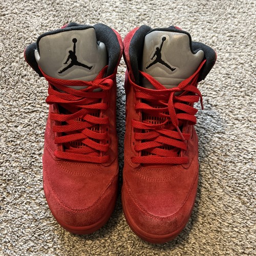 新品　Air Jordan 5 レッド スエード バスケットボールシューズ Size 9.5 - Air Jordan 5 Retro Red Suede 886060354013| eBay