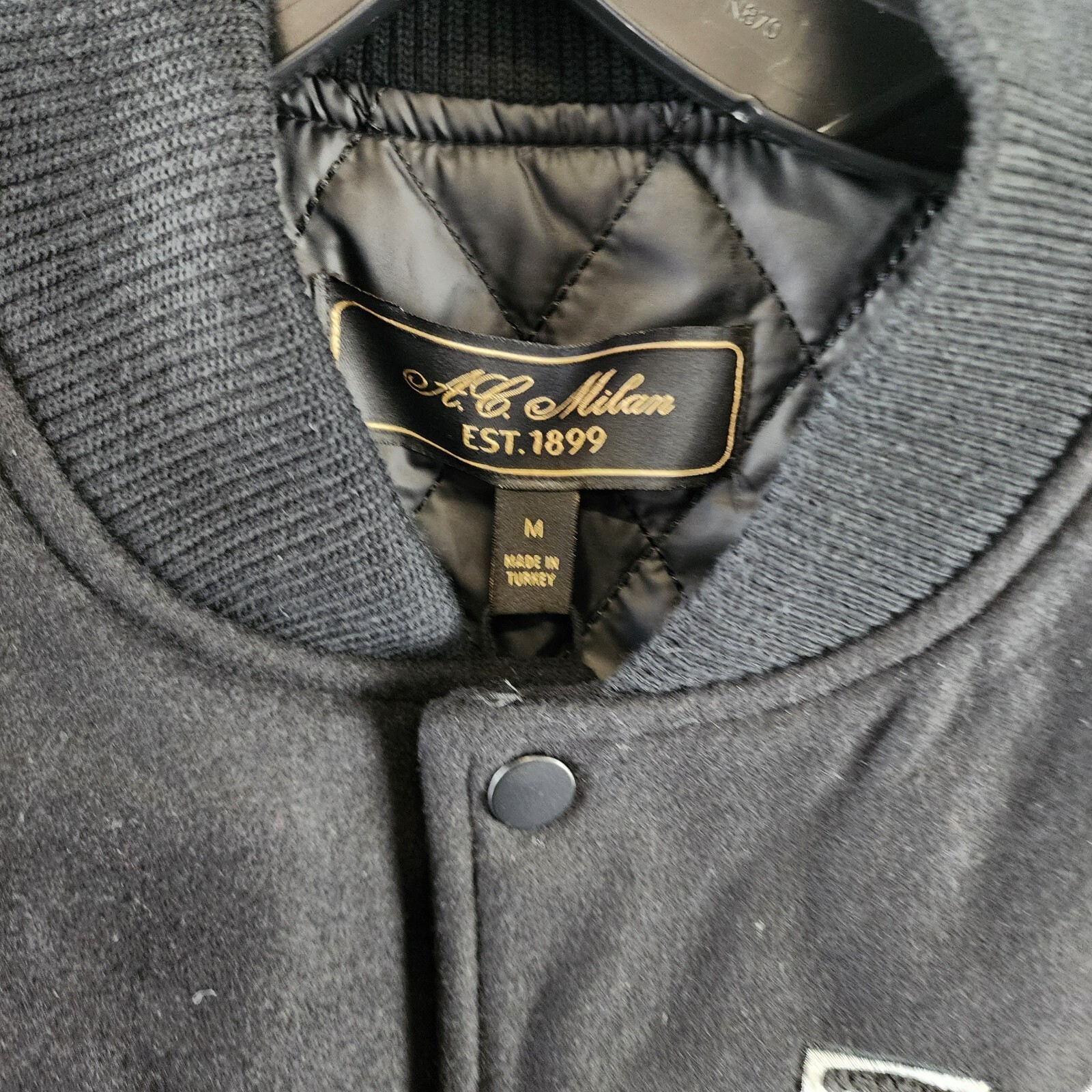 AC Milan Coach Jacket Men's M Black Full Front Button Closure With Side Pockets - Picture 4 of 14