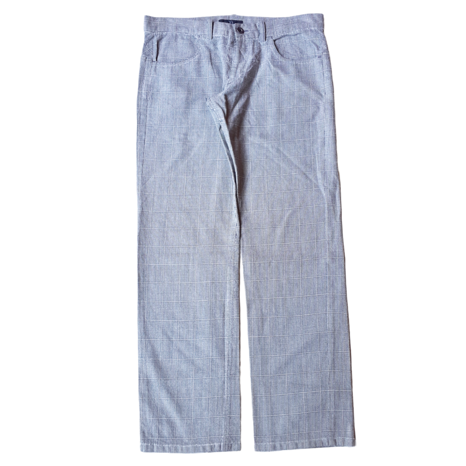 Yohji Yamamoto Y's Wool Pants Wide Leg Houndstooth Check