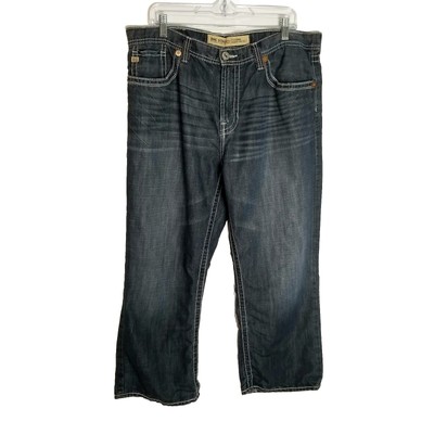 Big Star Jeans Men's 38x26 Blue Denim Pants Thick Stitch Cowboy Pioneer Bootcut
