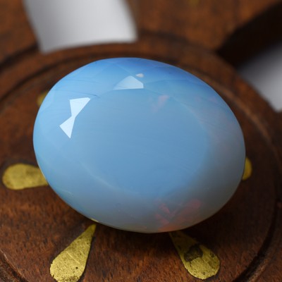 Oval Cut 43.25 Ct Natural Opal Sky-Blue CERTIFIED Rare Ethiopian Loose Gemstone