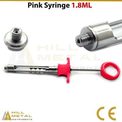 Dental Pink Self Aspirating Anesthetic Syringe 1.8ML Autopassive Injection New
