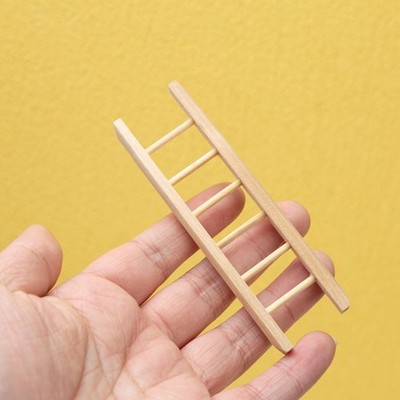 Puppenhaus im Maßstab 1:12 Holz-Trittleiter Pretend Play Fotografie Requisiten