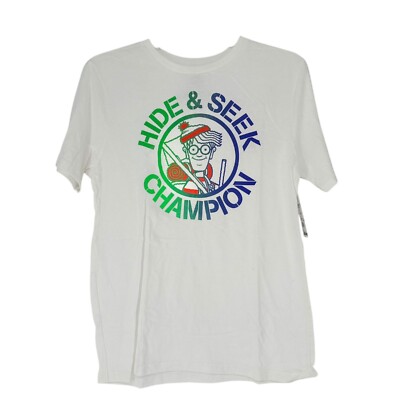 Wheres Waldo? T-Shirt Youth XXL (18) Hide & Seek Champion White SS Cotton