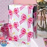 Homeral Pink Bow Wrapping Paper Roll - Mini Roll - 17 Inch x 33 Feet - Pink Ribbon Pearl Bow Perfect for wrapping paper for girls Valentine's Day, Girls Birthday, Bachelorette Party, Baby Shower.