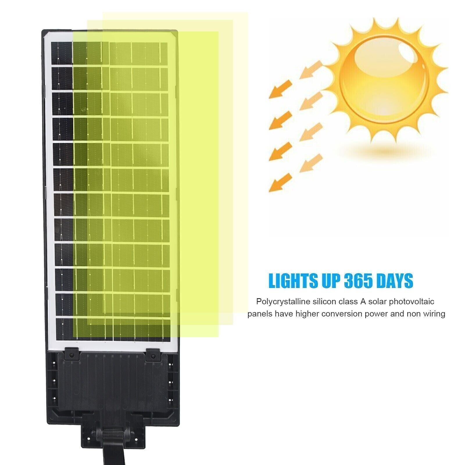 Commercial LED Outdoor Dusk to Dawn Solar Street Light Road Area Lamp USA
