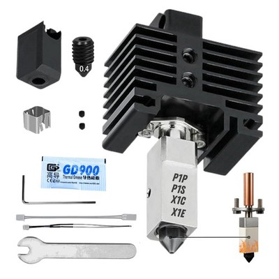 Hotend für Bambu Lab 3D-Drucker P1P P1S X1 X1C X1E Düse 0,4mm Heatbreak Nozzle