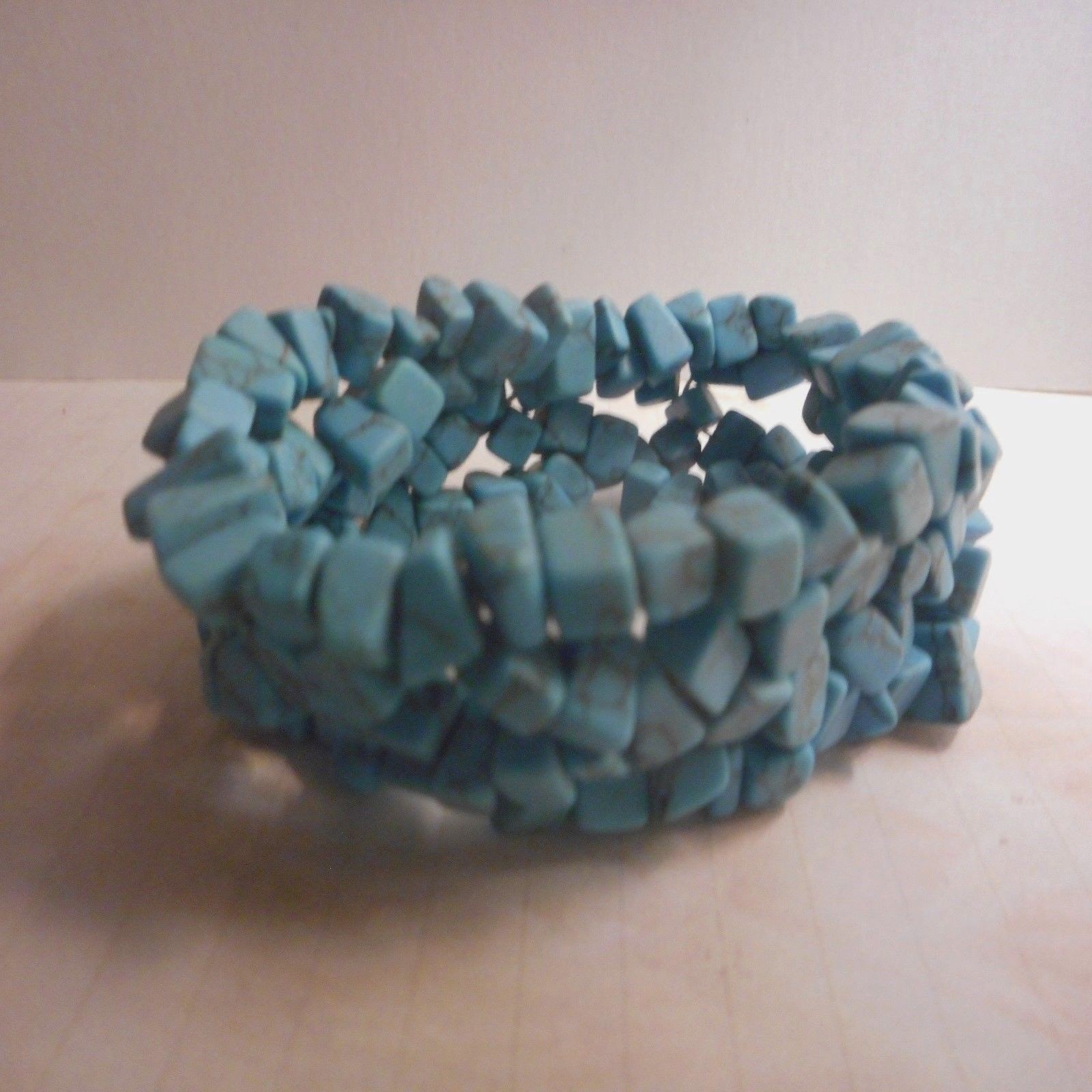 4 stranded stretchy Turquoise chip bracelet
