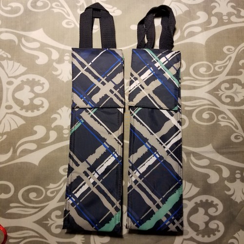 2 Thirty-One Thermal Bottle Wine Holders?Blue, Green, & White?Velcro & Handles