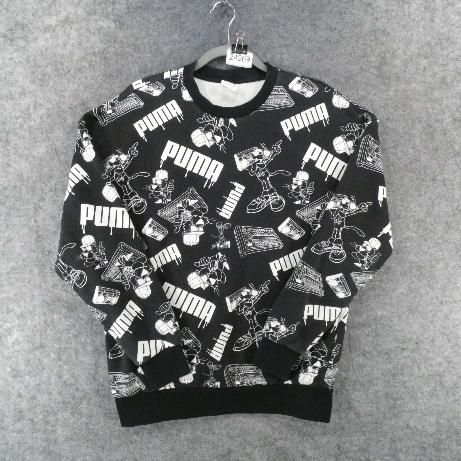 Puma x Pink Panther Sweatshirt Mens Medium Black White All
