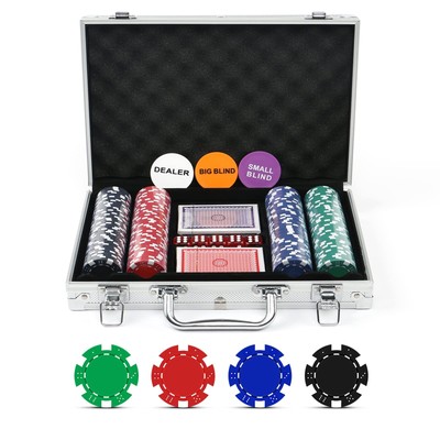 Juego Completo Set de Poker Fichas Cartas Profesional Con Estuche Maletin Casino