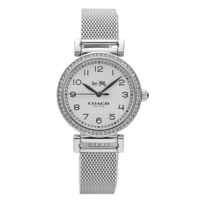 Pre-owned Coach 14502651 Madison Mesh Stainless Steel 32mm Case Dress Women's Watch