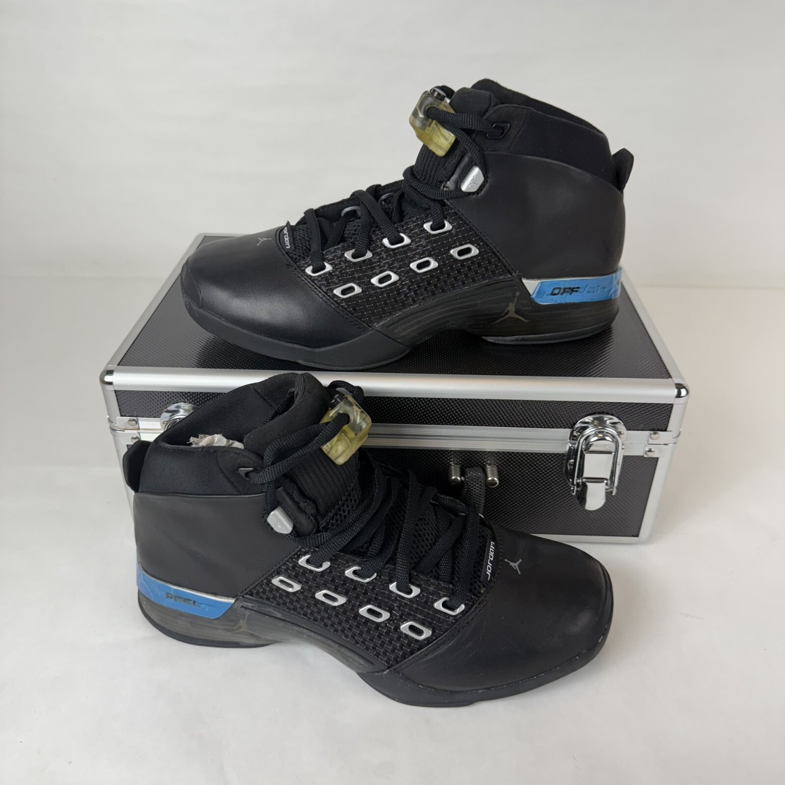 Sz 9 New Air Jordan 17 XVII Original Black Metallic Silver