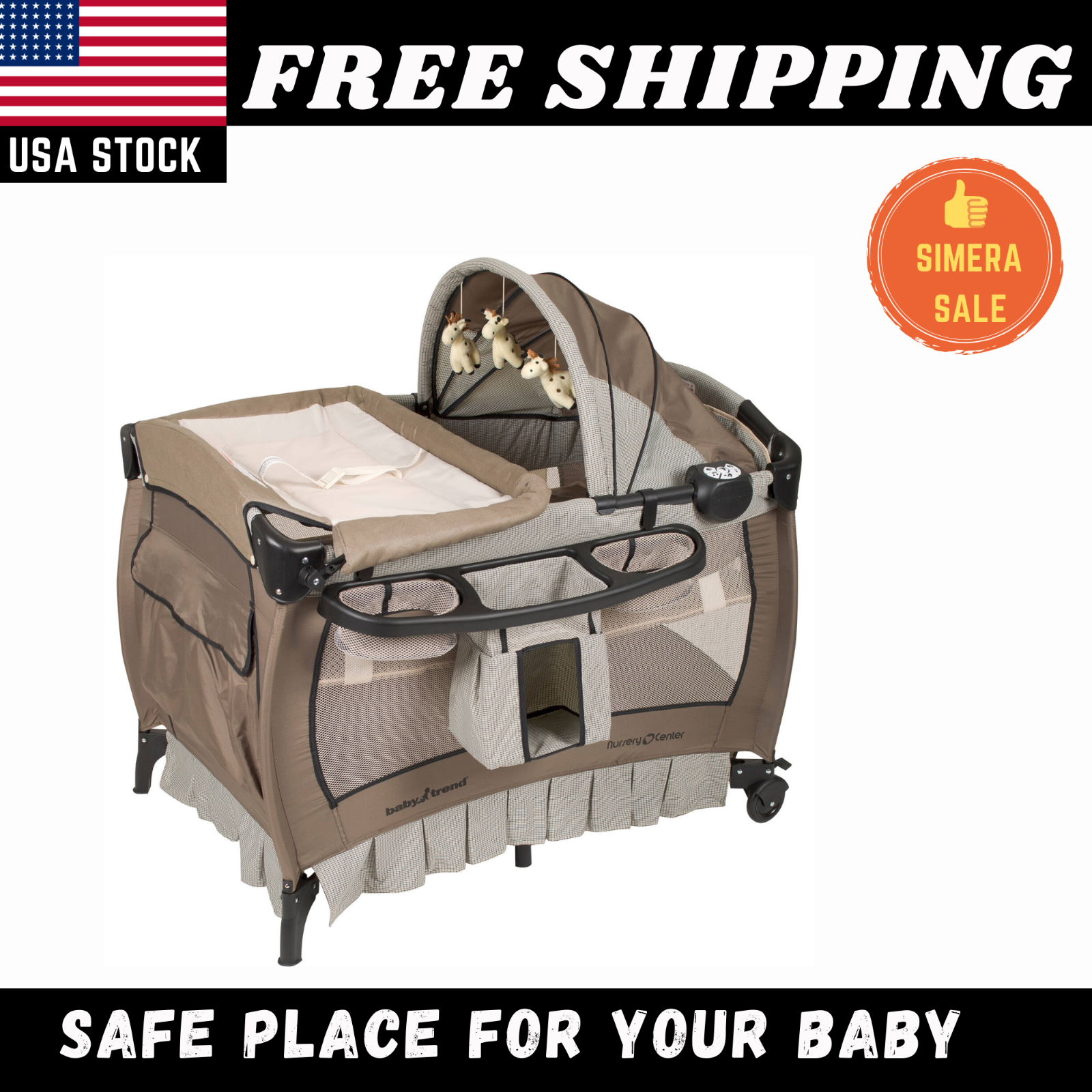 baby trend playard with bassinet