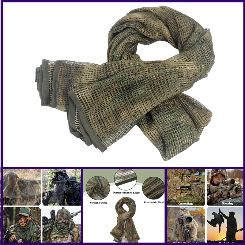 HYOUT Tactical Neck Scarves Woodland Camo Scarf Desert Shemagh for
